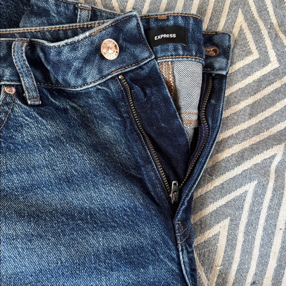 Express High-rise Straight Ankle Dark Blue Denim Jeans - Picture 4 of 5